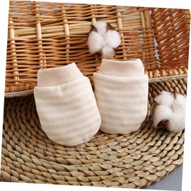 Baluue 5 Pairs Mittens Soft Cotton Scratch Gloves for Newborns Breathable Ribbed Design for Months Boy Girl Random Colors for All Seasons Random Color