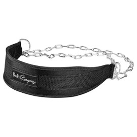 Bad Company Nylon Dip Belt, Weight Belt with 140 cm Steel Chain and Carabiner Hook, Weight Load up to 100 kg