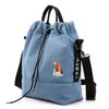 Bolso bandolera de lona para mujer con bordado Sunshine, Azul