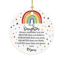 Daughter Gift, to My Daughter Keepsake, Mother and Daughter, Daughter Ornament, Sentimental Gift for Daughter, Graduation, Birthday, Proud Gifts, Ceramic Christmas Ornament