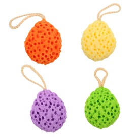 Baluue 4pcs Honeycomb Shower Exfoliating Sponge Soft Bath Body Scrubber for Adults and Lightweight Design with Hanging Rope for Easy Storage and Quick Drying