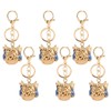 6pcs Lion Dance Keychains Cute Funny Exquisite Metal Rhinestone Chinese