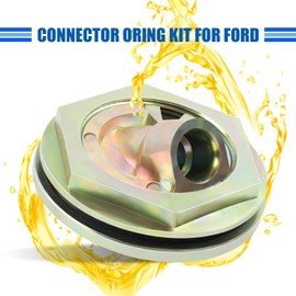 Engine Oil Pan Dipstick Tube Connector & O-Ring Gasket Kit, Replacement for 1994-2003 Ford 7.3L Diesel Engine Models, Part Number F4TZ-6751-A, F4TZ-6751-B, F4TZ-6753-A