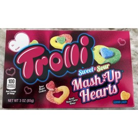 Trolli Sweet & Sour Mash Up Hearts Gummi Candy 1ea 3oz Box-New-SHIPS N 24 HOURS