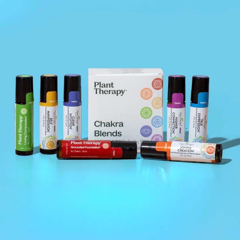 Plant Therapy Chakra Synergy Blends Complete Roll-On Set 100% Pure,