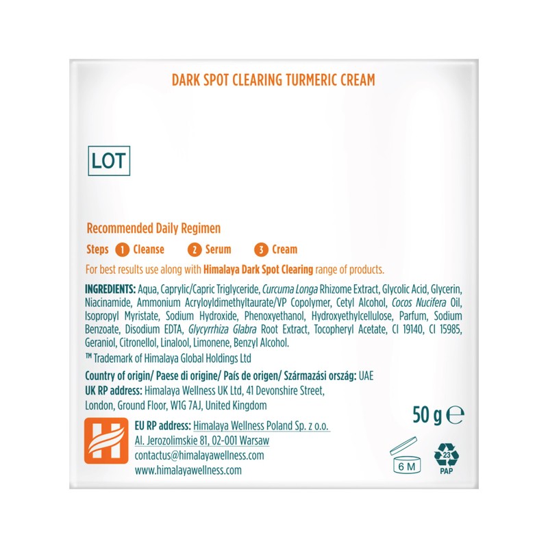Himalaya Dark Spot Clearing Turmeric Cream |Visibly Reduces Dark Spots