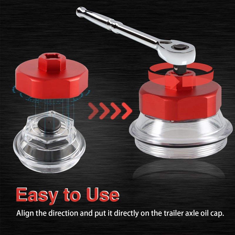 KPALAG Aluminum Trailer Axle Hub Oil Bath Cap Wrench Compatible
