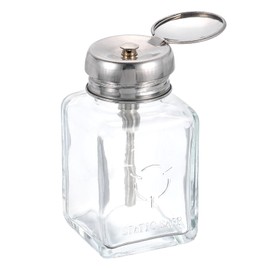 HARFINGTON Solvent Alcohol Dispensers 120ml(4oz) Conical Push Down Liquid Dispenser Pump Bottle Sprinkler Head with Stainless Steel Tube and Copper Core for Acetone Polish Remover