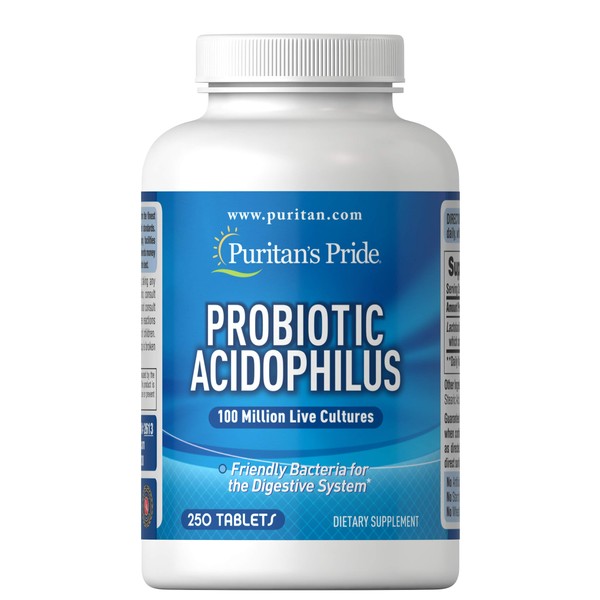 Puritan's Pride Probiotic Supplement, Acidophilus, Capsule, 250 Count(Pack of 1)