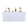 WedDecor White Table Cloth Skirt, 6ft x 2.5ft Pleated Rectangle