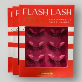 LWYA by Kim Gravel Flash Lash Self-Adhesive Lash Trio 001 GLAM 3 PACKS