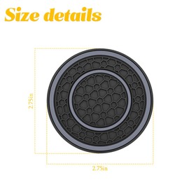 Osilly Car Coasters for Cup Holder, 2.75 Inch No-Slip Anti Dust Insert Coaster, Universal Auto Waterproof Coasters Silicon Insulation Cup Mats for Woman Man, Suit for Vehicle (Black/Gray, 4PCS)