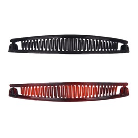 2 Pcs Banana Hair Clips, Twist Wave Pair Comb, for Thick and Fine Hair, Long Stretchy Double Comb Bananas Clip for Women, Strong Grip Barrette Hair Accessories (Banana Hair Clips)