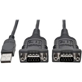 Tripp Lite 6ft 2-Port USB to DB9/ RS 232 Serial Adapter Cable FTDI, COM Retention M/M 6' (U209-006-2)