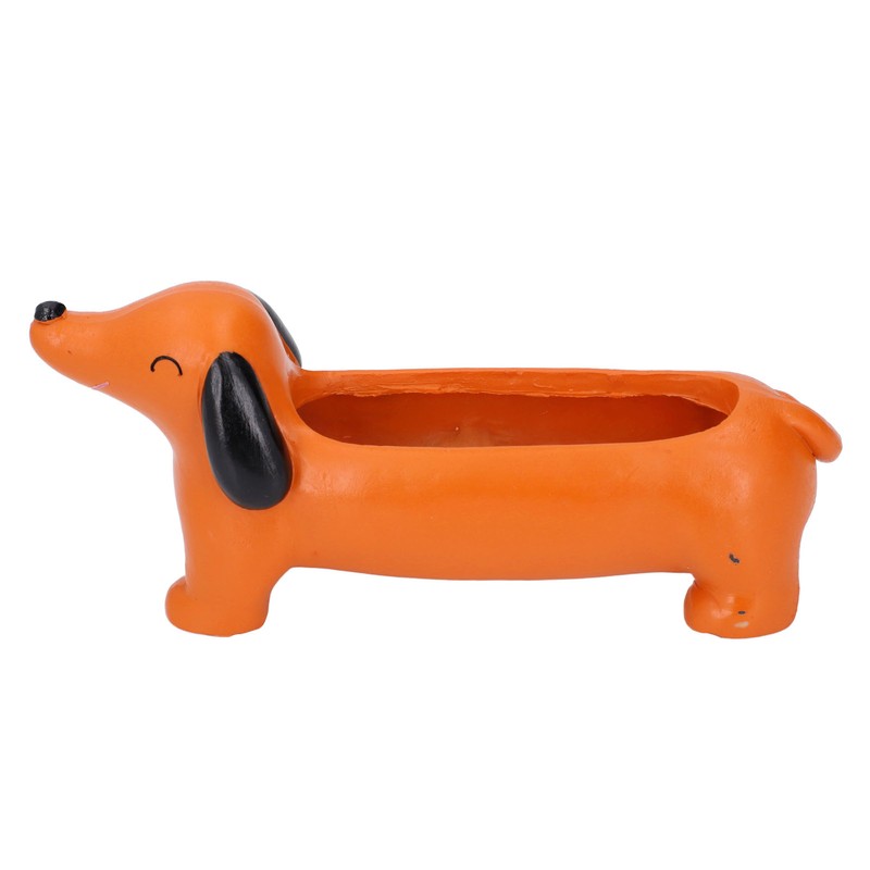 Dachshund Succulent Pot Adorable Efficient Drainage Versatile Lightweight Resin Dog