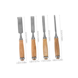 CIYODO 4pcs Multi Function Woodworking Chisel Set with Ergonomic Wooden Handles Iron Pouch for DIY Wood Carving Woodcraft and Home Renovation