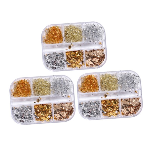 Healeved Nail Art Foil Glitter Sequins Nail Decor Stickers for