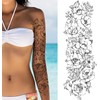 Tatodays Temporary tattoo sleeve for women Stick on flower rose