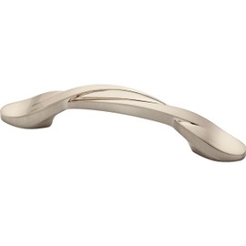 Franklin Brass Simple Twist (10-Pack) Cabinet Handles 3" Hole Center Pulls | Satin Nickel Hardware Kitchen Door, Drawers, Dressers, Furniture P35518K-SN-B