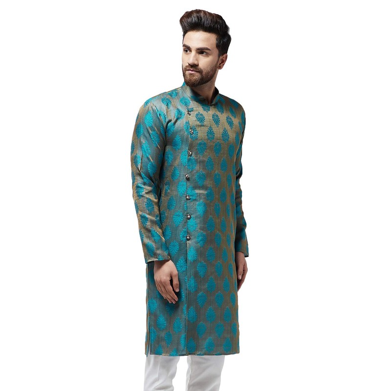 Sojanya (Since 1958 - Kurta larga de seda jacquard para