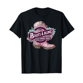 Boots and Bling Cowgirl Things Cute Western Country Rodeo T-Shirt