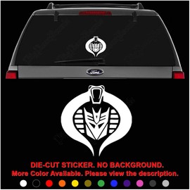 Transformer Decepticon Cobra Commander Vintage Die Cut Vinyl Decal Sticker for Car Truck Motorcycle Vehicle Window Bumper Wall Decor Laptop Helmet Size- [15 inch] / [38 cm] Tall || Color- Gloss Black