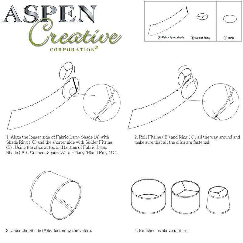 Aspen Creative 38006, Collapsible Empire Transitional Spider Shade, 9" Top