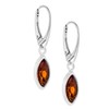 Elegant Women's Earrings Made of Genuine Amber and Sterling Silver