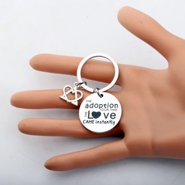 TGBJE Adoption Symbol Charm Keychain Gotcha Day Keychain Adoption Gifts Adoptive Mom Jewelry Foster Parent Thank You Gift (Adoption Love kc)