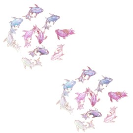 200Pcs Colorful Cute Mini Shiny Miniature Resin Goldfish Figurines, DIY Terrarium Crafts Ornament Accessories, Fairy Garden Accessories Ornament, Garden Sculptures and Statues, Mini Garden Decor