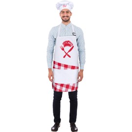 Dress Up America Apron Set for Adults - Chef Hat and Apron Set for Cooking and Baking - Chef Costume Set