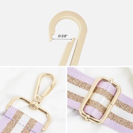 Youteer Adjustable Handbag Strap Wide Purse Strap Replacement Shoulder Crossbody Bag Strap Purple Stripe