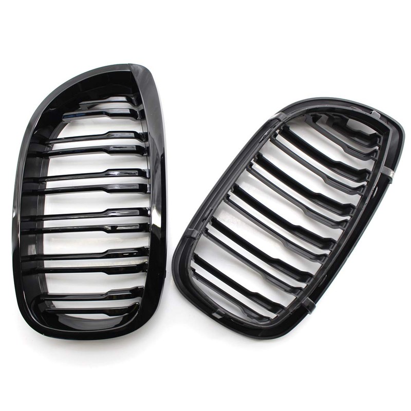 Front Kidney Grilles Double Deck Black Gloss for E46 2doors