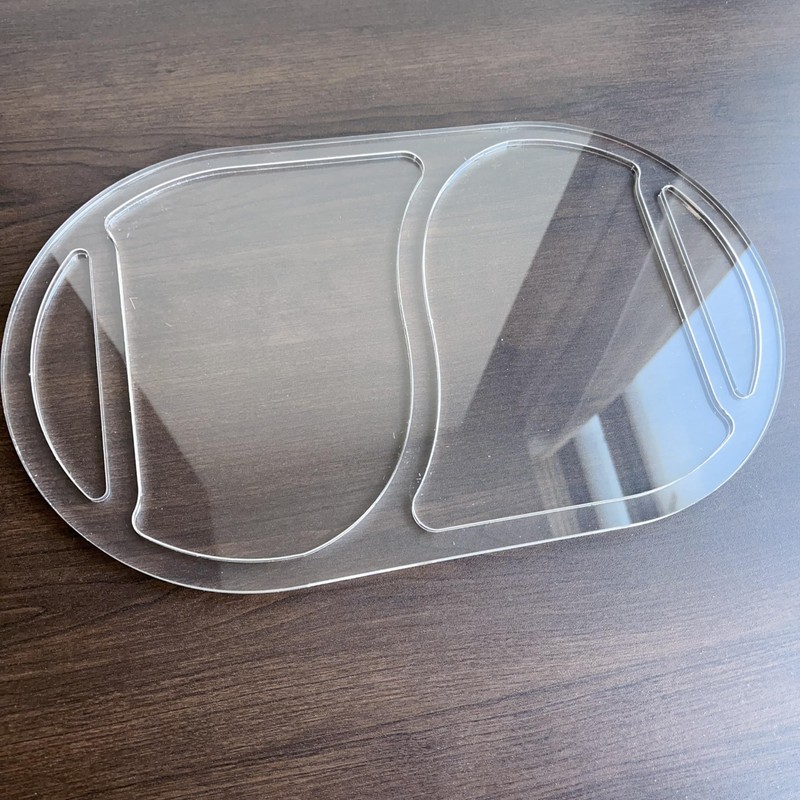 Oval 2 Section Valet Tray Router Template, Clear Acrylic Router