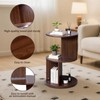 Vrnikhub Wood 2-Tier 360° Rotating Bookshelf, Narrow Corner Bookcase &