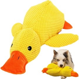 Pureadee Mellow Dog Calming Duck, The Mellow Toy with Quacking Sound for Indoor Dog-Yellow