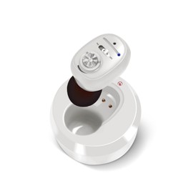 Hlfoaih 集音器 片耳 充電式ベース 軽量 おしゃれ ソフトギフト 高齢者向け 1607 (‎ホワイト)