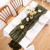 Aoksunova Muslin Wedding Table Runner, Olive Green, 4 m, Cheesecloth