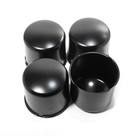 GTownWorks 4Pcs 4.25inch Trailer Wheel Center Caps Fit 4.25" Center Bore Truck Trailer RV SUV Wheels Rims, Matt Black Arched Mirror Shine Hubcaps Hub Covers