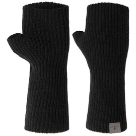 LIERYS Plain Merino Leg Warmers - Arm Warmers Made of Merino Wool - Women's Pulse Warmer for Autumn/Winter - Finger-free - Made in Germany, black