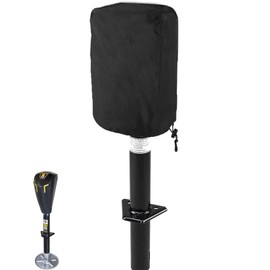 Coverify - Cubierta para gato de lengua eléctrica 300D, tela Oxford resistente al agua, cubierta de lengua para RV/Camper/Travel Trailer/Plug Protector,Universal eléctrico Power Lengügue Jack Cover (10 pulgadas de largo x 5 pulgadas de ancho x 14 de alto