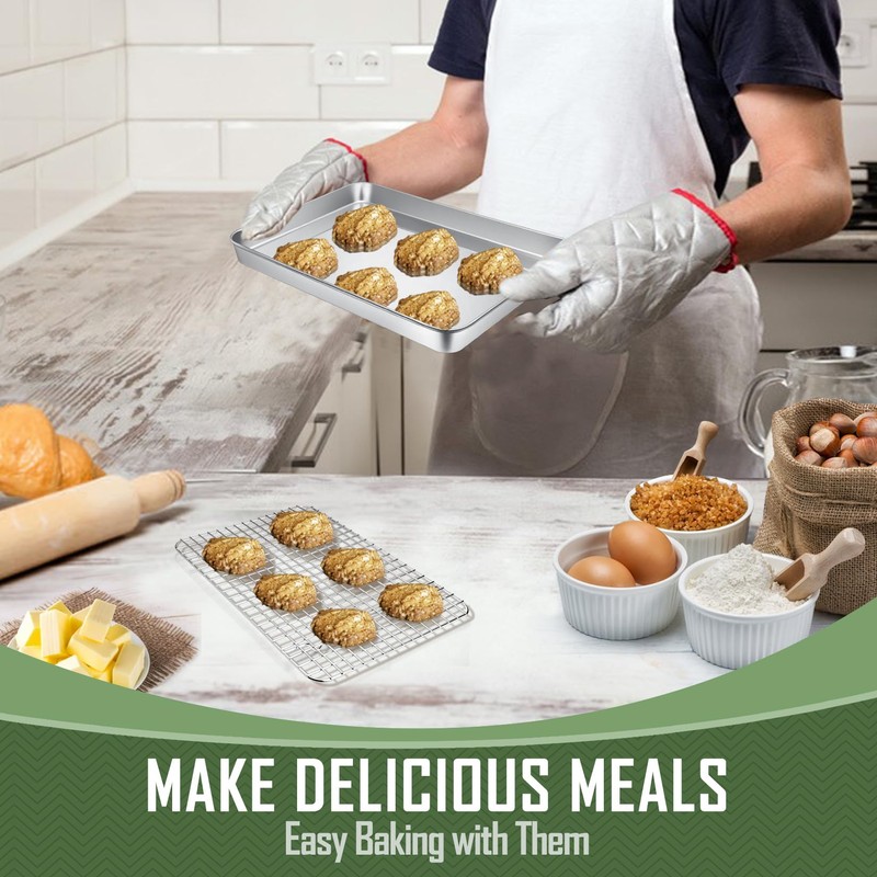 9 Inch Baking Sheet Pan with Cooling Rack Set, Joyfair