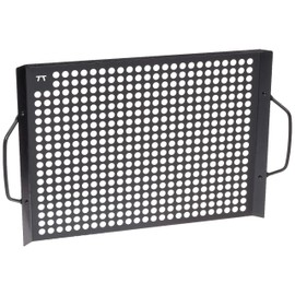 Outset QD81, Non-Stick Grill Grid with Handles, Black, 17" x 11"