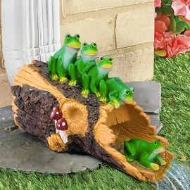 Euiroet Frogs Gutter Downspout Extender Statue, Outdoor Decor Sculpture Ornament, Decorative Gutter Extension, Splash Block, Downspout Diverter, Eco-Friendly Resin, Perfect for 3"x4" Downspouts