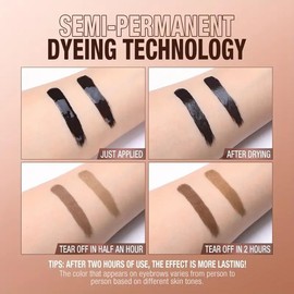 Qiciy Tattoo Eyebrow Gel Easy Peel Off, Easy Peel-Off Eyebrow Gel- Waterproof & Sweatproof, 2PCS Black Peel off Eye Brow Tinted Cream, Tattoo Brow Peel off Tint Gels for All Skin Types-2pcs-#1