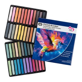 Ideen mit Herz Pastel Chalk, 48 High Quality Chalks in Bright Colours, Highly Pigmented | Studio, Art, Hobby, Painting, Crafts, DIY