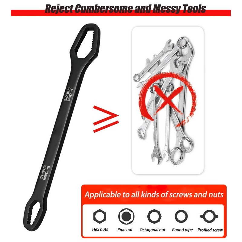 Saipe 4 Pieces Universal Multifunctional Wrenches set Adjustable Double-head Torx