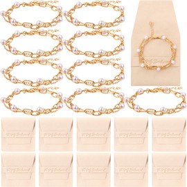 Liliaafar 20 Pcs Bridesmaid Proposal Gifts Set 10 Gold Plated Bracelets 10 Faux Suede Jewelry Pouch Bridal Party Favors Bridesmaid Jewelry Gifts