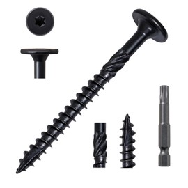 Valorada 20Pcs 6.3 x 73mm Wood Screws, Decking Screws, Heavy Duty Construction Structural Screw, Rust Resistant Black Wood Screw, with T30 Star Bit