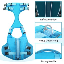 KONVINIT Dog Life Jacket, Life Jacket for Dogs, Dog Life Jacket for Small, Medium, Large Dogs for Boating, Swimming, Surfing, Size Adjustable with Handle and Reflectors